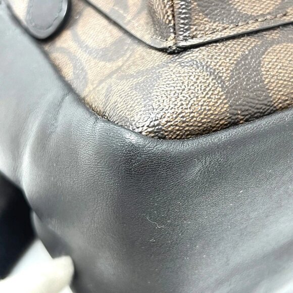 COACH F32200 Charlie Signature Backpack Bag PVC/Leather Brown - Picture 14 of 16